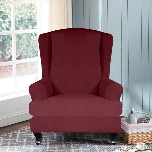 

chair covers 2pcs/set wing cover all-inclusive wingback protector elastic armchair slipcover for home sofa