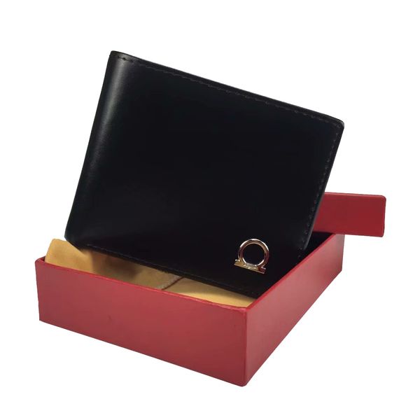 

mens wallet op designer men's leather with wallets for men purse box dust bag short card holder pocket fashion purse, Red;black