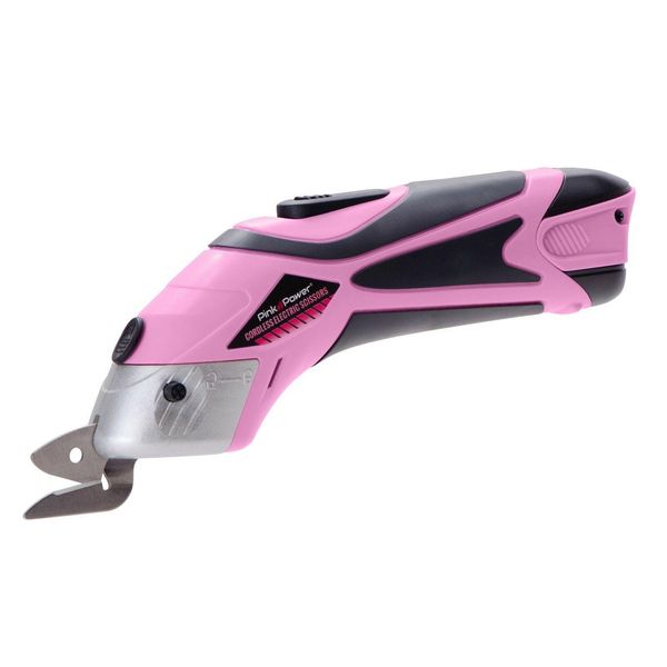 

pink power lithium ion cordless electric scissors for crafts fabric scrapbooking