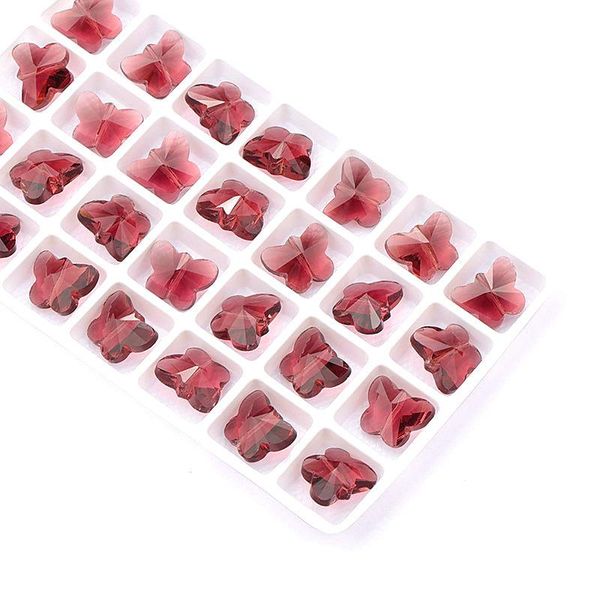 

14mm 28pcs/pack crystal butterfly shape beads straight hole austria glass charms butterfly beads pendant for earring making diy bbyjck
