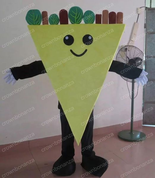 Costume della mascotte della pizza di Halloween Abiti da personaggio dei cartoni animati di alta qualità Abiti per adulti Taglia per adulti Festa a tema all'aperto per adulti