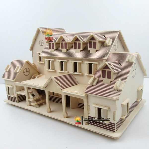 

children diy puzzle toy house 3d jigsaw sailing boat kids gift games assemble wood building ferry model wooden toys ship q1214
