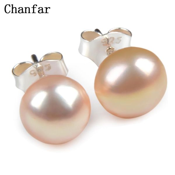 

pink white real nature freshwater pearl earrings of sterling stud earring for women pearl jewelry 8mm jllnvk yeah2010