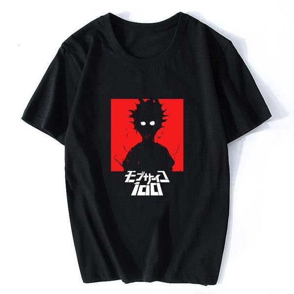 

mob psycho 100 black funny t shirt men streetwear harajuku cotton casual t-shirt camiseta masculina tee shirt homme summer, White;black