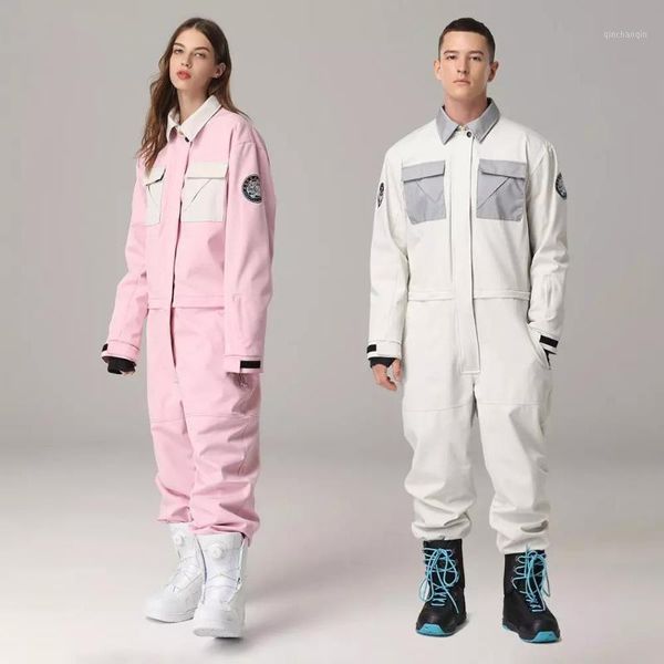 

skiing suits one-piece couple ski suit men women snowboard set conjoined snow board jacket pants one piece loves trousers and set1