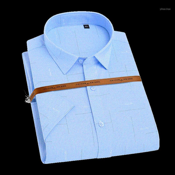 

men's casual dress short sleeved shirt bamboo fiber summer man formal business causal social shirts slim fit shirt brand ds3831, White;black