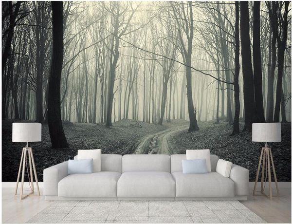 

3d room wallpaper custom mural early morning forest tree tv background wall painting p 3d wall murals wallpaper1