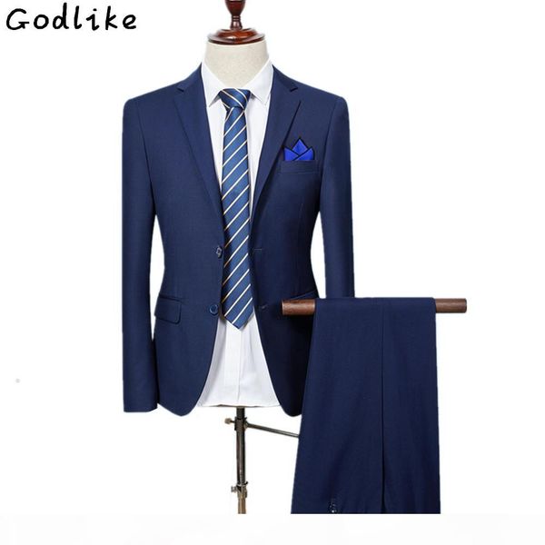 

jacket+pants mens dark blue and black suits with pants 2017 new fashion classic wedding business slim fit party suit men, White;black