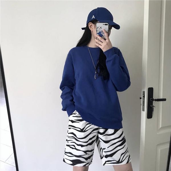 

ins insinalion зебра печать хараджуку свободные wild street шорты мужчины и женщины падение доставка хорошего качества, White;black