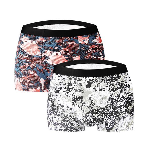 

men underwear boxer shorts fashion printed cuecas homme slips gay panties u convex pouch men's underpants, Black;white