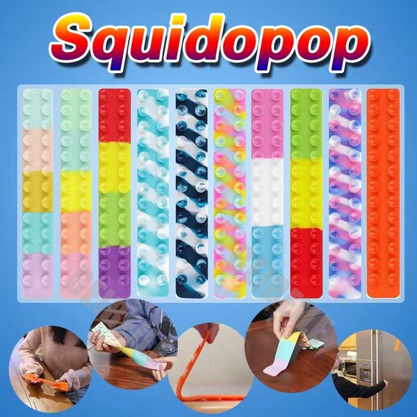 

suction cup square pat pat silicone sheet squidopop fidget toy children stress relief squeeze toy antistress soft squishy toys