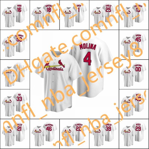 

#4 yadier molina 46 paul goldschmidt 22 jack flaherty men women youth custom white replica home jersey, Blue;black