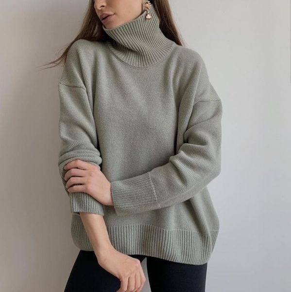 

vintage elegant sweaters women turtleneck ladies knitted pullovers thick cotton cute solid girl korean japan harajuku sweater, White;black