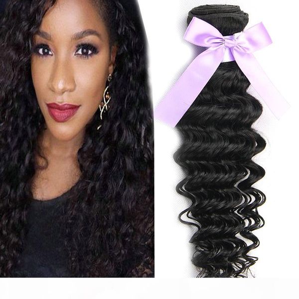

brazilian virgin hair weave deep wave unprocessed human hair extensions 100 pcs natural black hair weaves brazilian deep wave