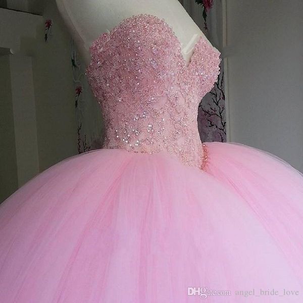 

2021 new puffy ball gown pink quinceanera dress sweet 16 dresses beaded sequins sweetheart sweet 16 for 15 years prom gowns qu03, Blue;red