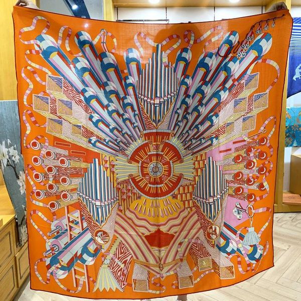 

30% silk 70% cashmere scarf women hand rolled edges 140*140cm large shawls wraps 55" x 55", Blue;gray