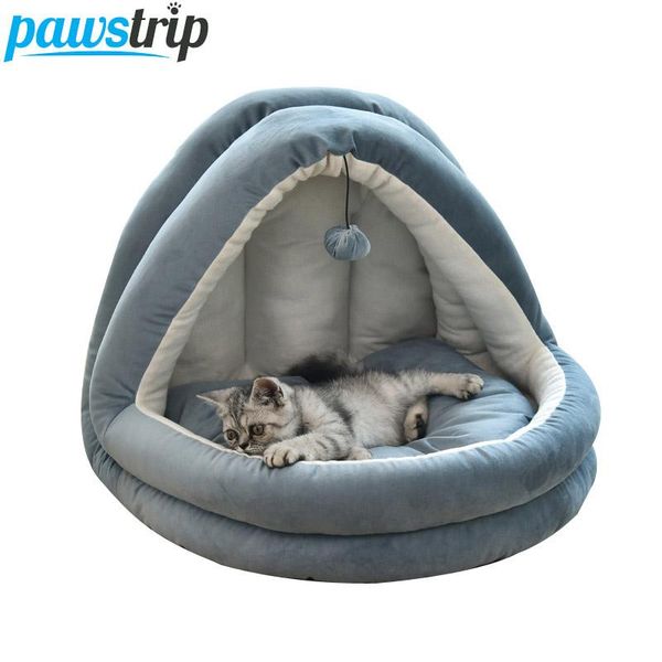 

pet winter cat bed house soft warm cat nest cave beds half cover windproof house small dog bed for dog cama gato m/l/xl