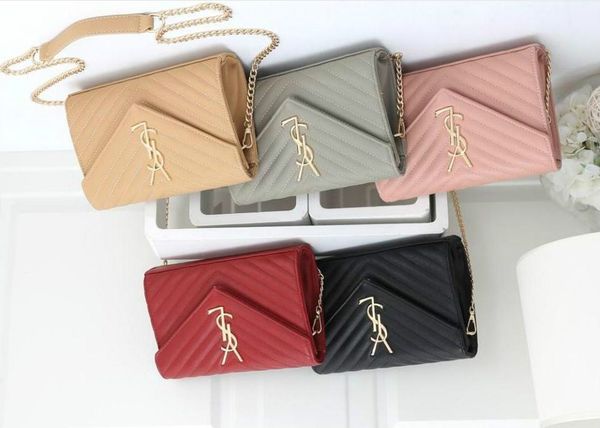 

luxury designer ySl saint laurent classic rhombus chain genuine leather women shoulder bags fashion clutch women handbag