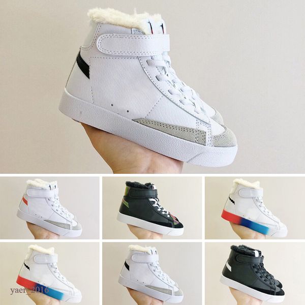 

sacai x blazer mid kids shoes infant sports light classics skateboarding shoes boys girls childen sneakers toddlers trainers, Black