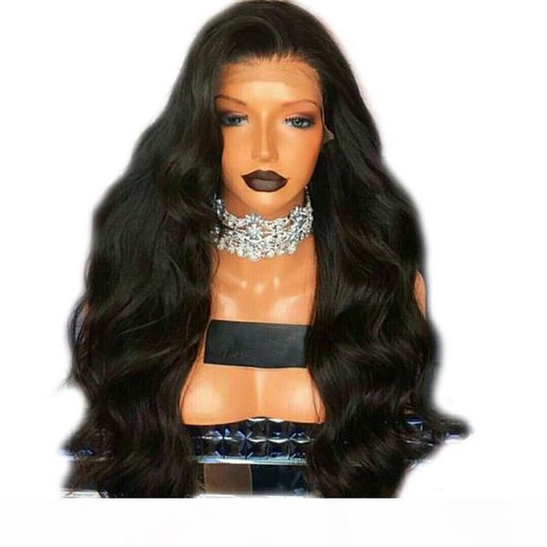 

body wave synthetic lace front wig for black women high temperature fiber glueless wavy lacefront wigs with baby hair