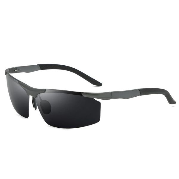 

offray polarized men sunglasses aluminum-magnesium semi rimless sports driving glasses factory direct 1252 uv400 eyewear, White;black