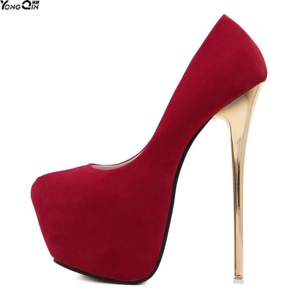 

dress shoes plus size 35-45 fashion women pumps platform high heels 16 cm nightclub evening party wedding woman, Black