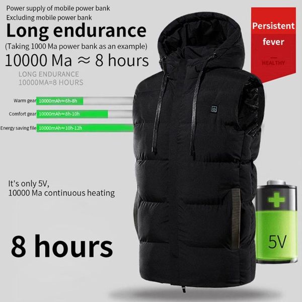 

men women heated jackets heating vest usb charging heating warm vest outdoor flexible thermal winter warm clothing waistcoat, Gray;blue