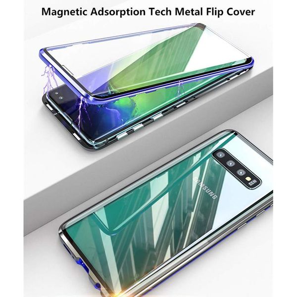 

360 degree magnetic adsorption glass case for samsung galaxy s20 s10 plus s8 s9 u ultra note 20 10 sqcsdx