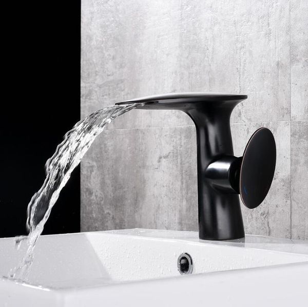 

bathroom sink faucets vidric white/black basin faucet and cold brass waterfall single handle water taps1