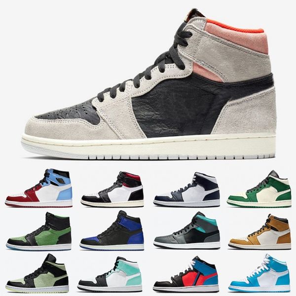 

new game royal lakers yellow 1 gotta shine high og mens basketball shoes 1s trainers island green gym red men women sports sneakers, White;red