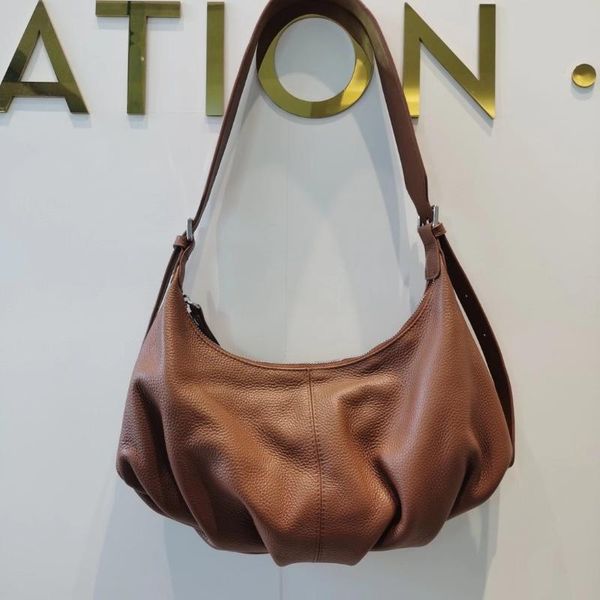 

totes natural cow skin ruched design women shoulder bag small soft leather ladies messenger crossbody