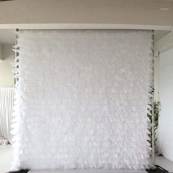 

3m hx 3mw white multi layers ruffles wedding backdrop1