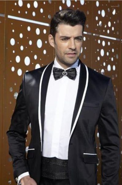 

black jacket mens wedding suit custom groomsmen men groom suits tuxedos new c371, White;black