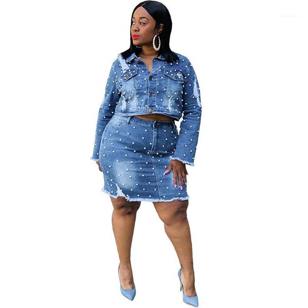 

reduction of age hip hop style sets long sleeve lapel short buttons mini short skirt denim two piece sets bc5071, Gray