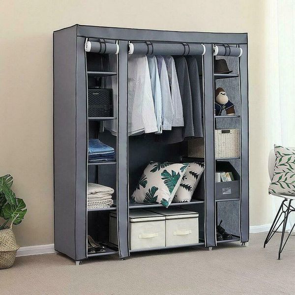 

new design portable closet wardrobe clothes rack storage organizer shelf durable