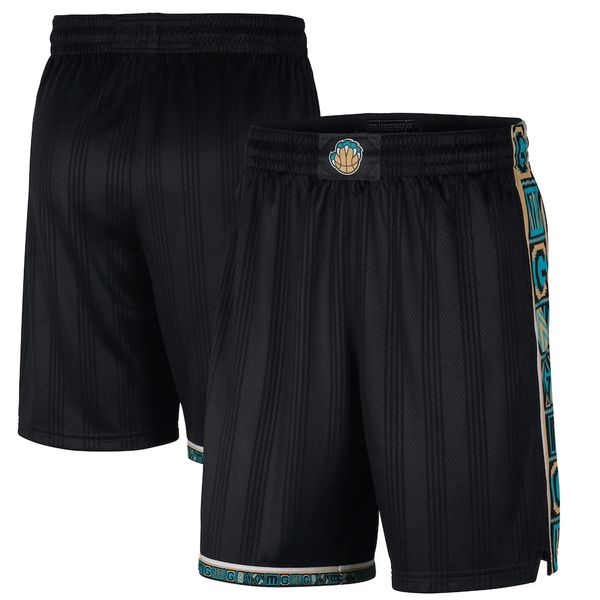 

memphis grizzlies men 2020/21 city edition swingman basketball shorts black pants, Black;red