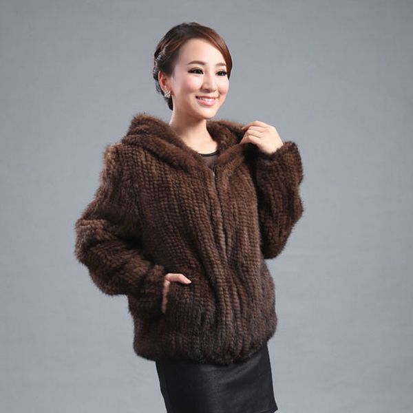 

new mink fur coat women's long-sleeve fashion all-match mink knit jacket mink knitted fur coat 201207, Black