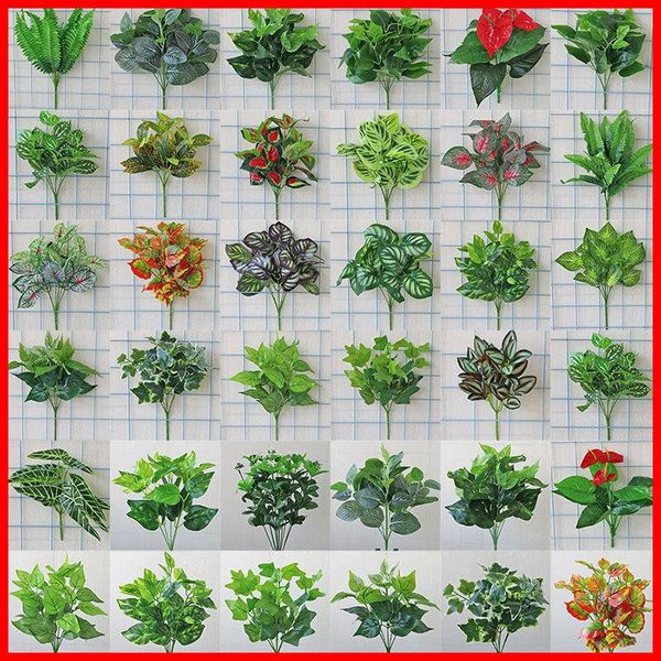 

decorative flowers & wreaths artificial plants wall green decoration leaves wedding props flower greenery fake plant grass