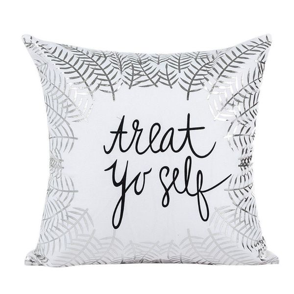 

silver foil printing pillow case sofa waist throw pillow cover cushion cover home decor pillowcase housse de coussin 3 wmttht