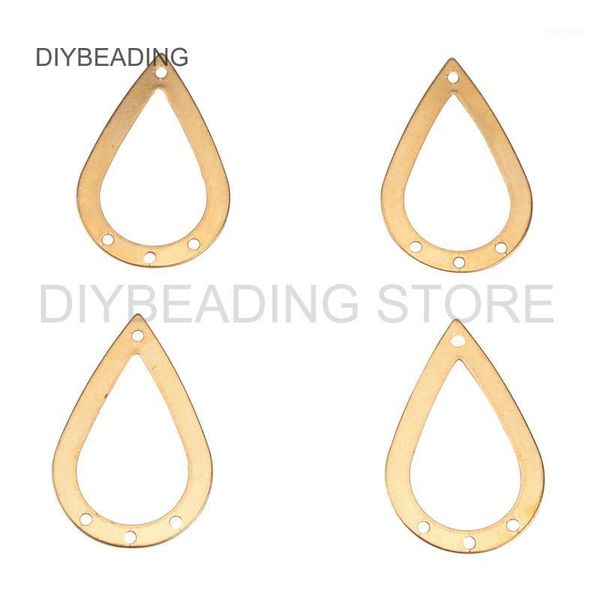 

other 20-500 pc component for earring making multi holes brass teardrop charm dangle pendant connector finding lots wholesale(20*30mm)1, Blue;slivery