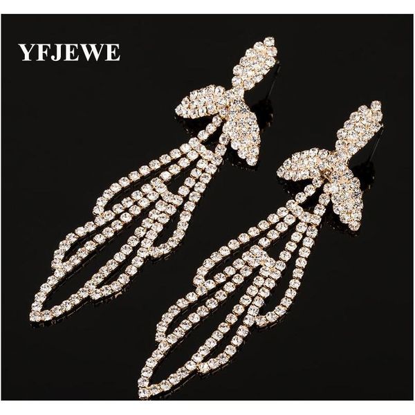 

yfjewe fashion crystal drop earrings for women flower bride earrings wedding jewelry girl's accessories wedding party gift #e365 w5j4l, Silver