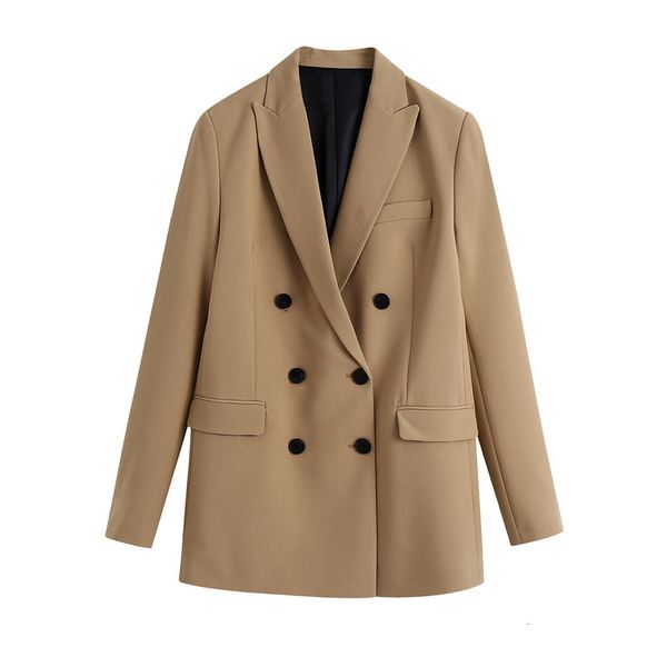

2021 new bb 2917 fall europe and the united states women's wear double-breasted jacket female suit gf2r, Black;brown