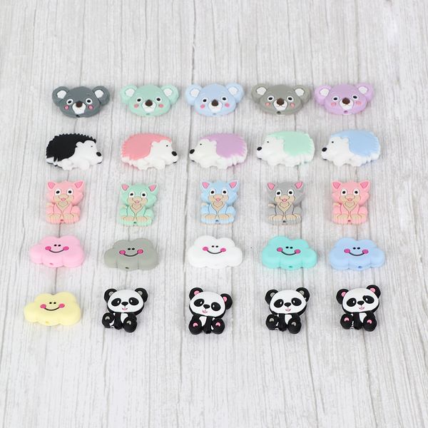 

carton beads set food grade silicone teething accessories dummy holder decorate mini rodent teether y1221