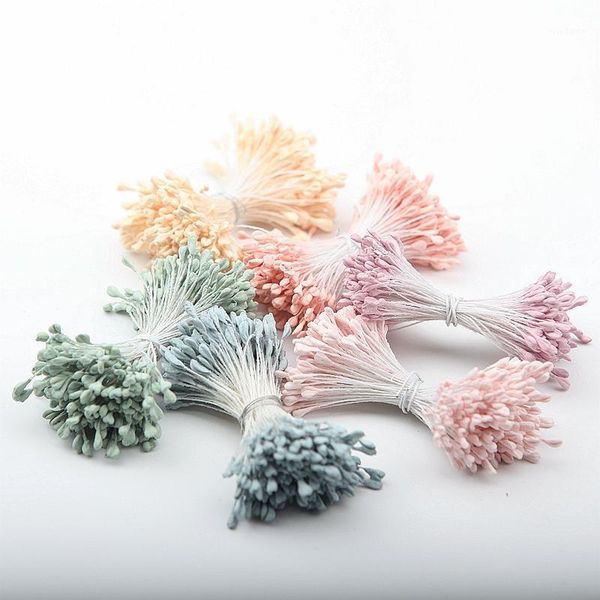 

360pcs/lot artificial flowers plastic 6 colors handmade home wedding party decoration fake flowers stamen diy flower 196181