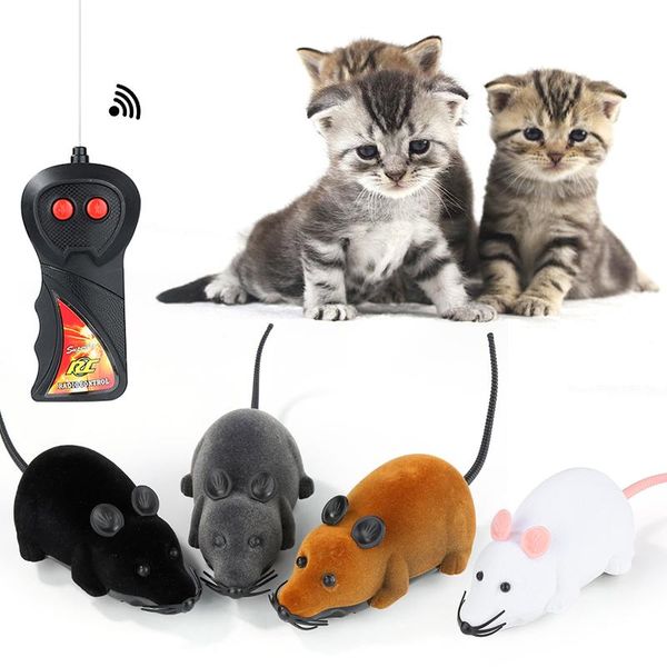 

new 8 colors cat toys remote control wireless simulation plush mouse rc electronic rat mouse mice toy for pet cat toy