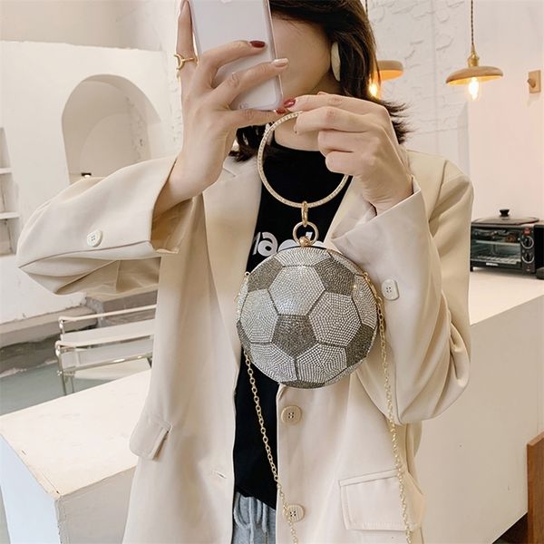 

fashion round ball shaped shoulder pouch fashion rhinestone handbags women small crossbody totes satchel