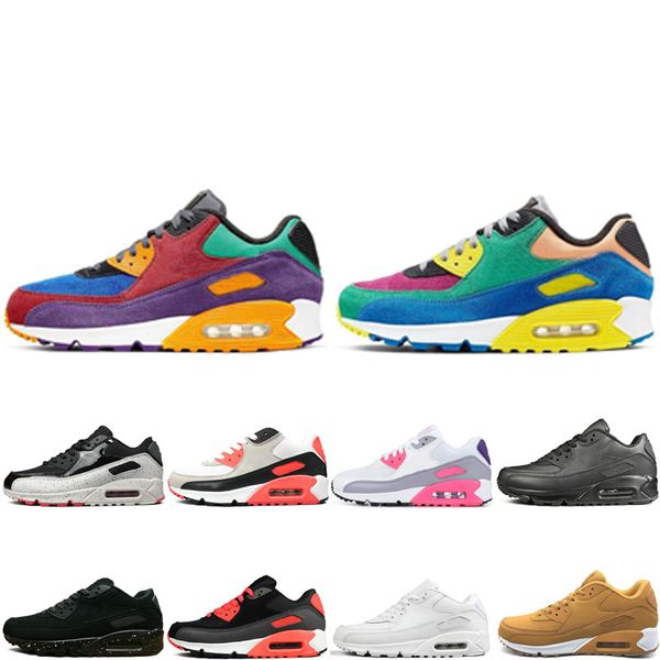 

2020 fashion running shoes 90s classic for mens womens camo cool grey triple white black red mens trainers cushion surface sneakers size 45