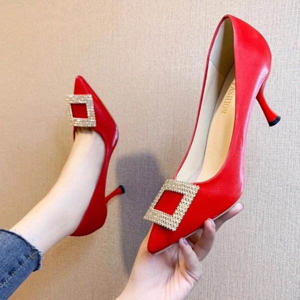 

rimocy luxury crystal high heels pumps women 2020 pointed toe party dress shoes woman slip on ladies wedding shoes summer #ih3g