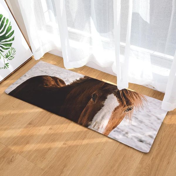 

animal pgraphy horse long land pad mat office home furnishing decorative floor carpet room door waterproof non-slip mats