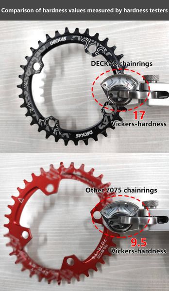 Deckas 104bcd redondo arredondado estreita cadeia de cadeia de corrinhas de montanha MTB bicicleta de montanha 104BCD 34T 36T 38T peças de placa de dente de crankset 104 BCD